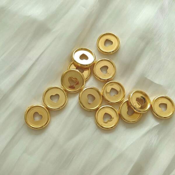 Plated Heart Mushroom Hole Loose-Leaf Binding Buttons, Mushroom Hole Snap Buttons Can Add/Remove Pages, Planner Disc Clips,Back To School,School Supplies