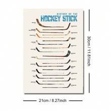 1/2 pièces Affiche murale de sport baseball et bâton de hockey sans cadre, impression sur canevas, décoration minimaliste pour chambre de garçon, salle de jeux, appartement, salon, chambre à coucher, décoration moderne pour la maison