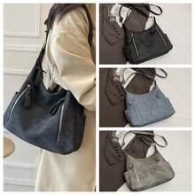 Geantă elegantă din piele Hobo, geantă mare de umăr, poșetă din piele neagră, geantă Messenger și crossbody pentru femei, geantă pentru laptop, geantă italiană Slouchy