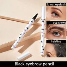 1pc Waterproof Double-Ended Eyeliner Pencil, Natural Eye Makeup, Quick-Drying & Sweat-Proof, Smooth Application