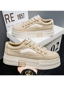 2025 Plus Size Men's Casual Canvas Sneakers, Skateboard Shoes, Versatile With Jeans Or Sports Pants