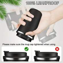 1pc Stainless Steel Vacuum Insulated Coffee Bottle, High-Quality Portable Tumbler Cup For Car, Suitable For Outdoor Camping, Travel, Sports, Fitness, Large Capacity & Leak-Proof