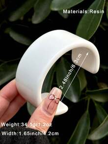 1 件优雅时尚的珍珠白树脂女士手链，适合秋冬佩戴、礼物或纪念礼物 - 亮色優雅手環 - 查看 17