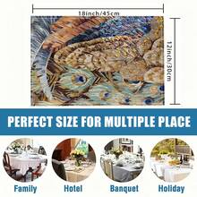 1/4/6 piezas Manteles individuales lavables de lino con estampados, salvamanteles protectores para mesa de interior y exterior, adecuados para vacaciones, fiestas, cocina