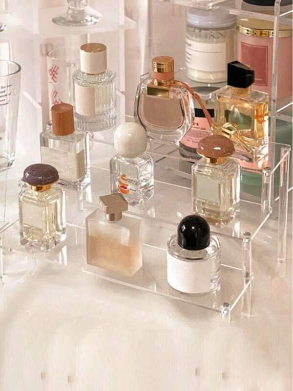 1PC Acrylic DIY Trapezoidal Display Rack Storage Rack,For Holiday Beach, Bathroom Collection, Bedroom Collection, Large Capacity