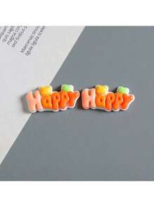 6pcs Cartoon Ombre Gradient Letter "HAPPY" Refrigerator Magnet Stickers, Decorative Adhesive Memo For Birthday Party, Wedding, Holiday, Office, Kitchen, Appliances