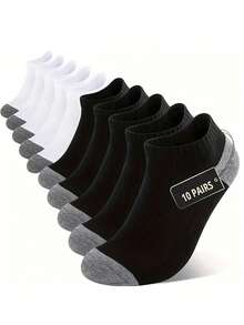 10/30 Pairs Unisex Simple Solid Color Thin Casual Short Socks, Versatile For Summer, Sports, Home Wear - Multicolor - View 5
