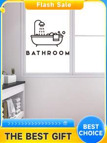 1 Pc Home Decor Bathroom Wall Sticker Durable Waterproof PVC Sticker Self-Adhesive Easy To Peel Suitable For Bathroom Wall Stickers Window Door Stickers Home Decor Make Your Home New Holiday Decor Stickers Birthday Graduation Gift