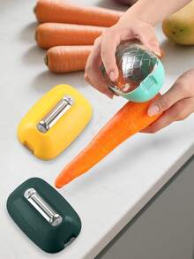 1pc Manual Stainless Steel Vegetable Peeler With Storage Box - Multipurpose Potato Apple Vegetable Fruit Skin Remover For Dining And Relaxation, Kitchen Gadget For Restaurant - Peeler - View 11