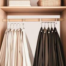 5pcs/2pcs Multi-Functional Anti-Rust Metal Pants Hangers, 5-In-1 White Clothing Racks Closet Organizer For Bedroom, Wardrobe, Storage Room, Bathroom, Dorm, Retail Store, Suitable For Pants, Jeans, Shorts, All Seasons