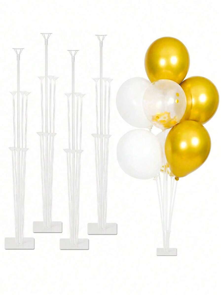 2sets 7-Hole Adhesive Balloon Column Stand For Table Decoration(72cm),Suitable For Wedding Decoration, Table Decoration, Graduation Decoration, Stage Decoration, Party Decoration And Birthday Party Decoration