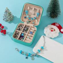 1 pièce Coffret de bijoux en perles bleu DIY, boîte cadeau de bracelet créatif, accessoires de bijoux, cadeau d'anniversaire pour les filles