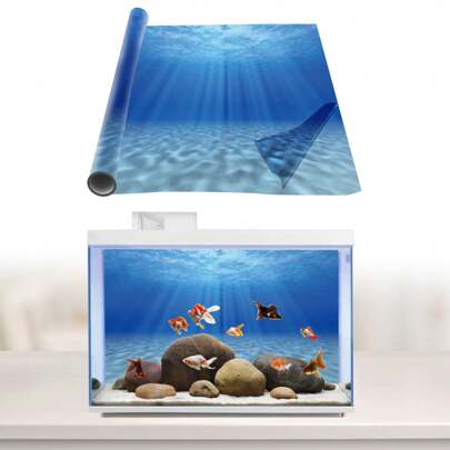 阳光海滩主题装饰画，适用于鱼缸背景，水族箱背景，鱼缸贴纸，爬虫缸背景，水族箱阳光水下风景设计，水族箱装饰配件