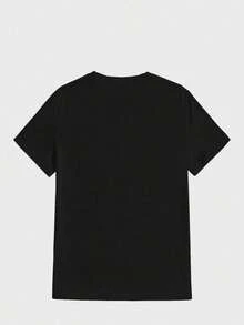 Plus Size Women T-Shirts,The Cross Of The Passion Of Jesus ,(1 Pcs )100% Cotton Casual Printed T-Shirt,Crew Neck Short Sleeve,220g  Cotton T-Shirt,For Going Out,Gift,Summer,Unisex - Black - View 2