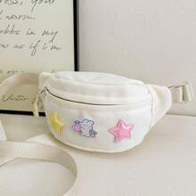 1个拉链封口卡通青少年腰包，尼龙斜挎包，星形图案 - A - 查看 11
