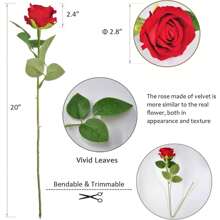 1PC/5pcs/10 PCS/12PCS Valentine's Day Wedding Decoration Rayon Flowers Realistic Rose Bouquet With Long Stems For Home Wedding Decoration Party