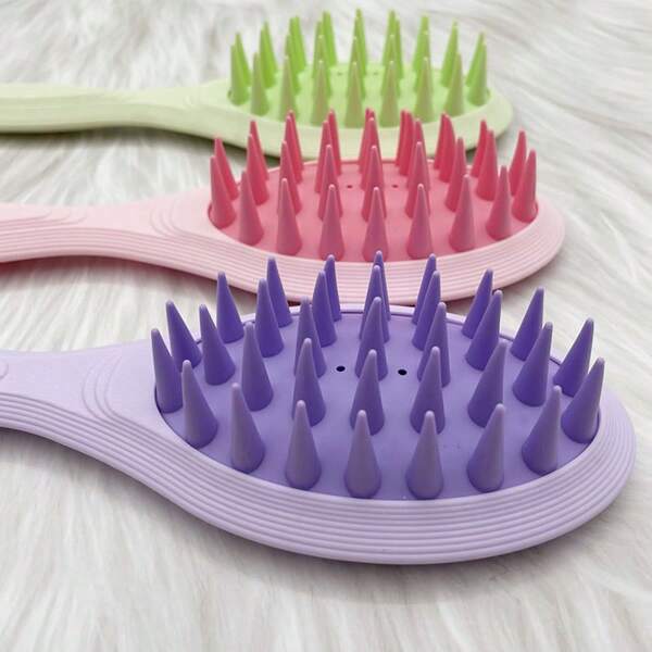 Escova de xampu massageadora para couro cabeludo, limpador de couro cabeludo, com escova de silicone macia
