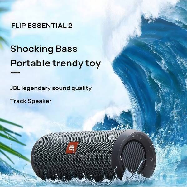 JBL FLIP ESSENTIAL 2 Portable Bluetooth Speaker – Bluetooth 5.1 | IPX7 Waterproof | Deep Bass | Long Battery Life | Perfect For Outdoor Vibes & Cozy Movie Nights