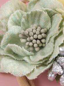 1pc Country Style New Baby Floral Headband, Soft Nylon Infant Thin Hair Band Mesh Fabric Patchwork Hair Accessories - Multicolor - View 5