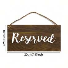 婚礼标志木制预留座位标志矩形标志创意装饰标志家居挂件婚礼装饰趣味礼品，婚礼装饰，家居装饰，房间装饰派对新娘新娘夏季生日海滩返校学校用品 - 棕色 - 查看 6