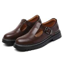 Mary Jane Shoes Women Platform Non-Slip Classics Round Toe Ankle T Strap Comfort Casual Oxford Dress Work Mary Jane Chunky Shoes Black US 6 - Nâu sẫm - Xem 7