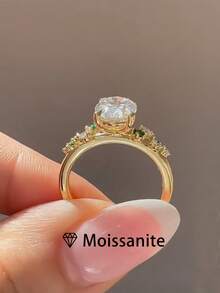 1pc High Quality Women's Solitaire Ring, Elegant Egg-Shaped 925 Sterling Silver Ring With 2ct Oval Moissanite, Boho-Style Vacation Jewelry, Wedding/Bridal Gift, Comes With Moissanite Certificate And Deluxe Gift Box