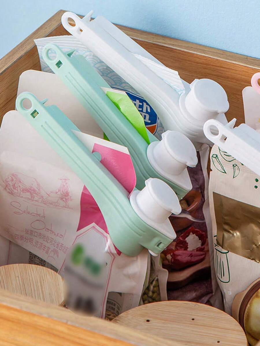 1 Stück weißer Verschlussclip, Lebensmittelbeutel Versiegeler, luftdichter Aufhängeclip für Gewürzverpackung