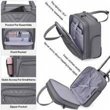 UKEIN Carry-On Underseat 16-Inch Luggage With Wheels, Softside Rolling Carry-On, Lightweight Travel Suitcase For Men Women, Personal Item Rolling Travel Bag