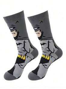 Warner Bros 2 pares de calcetines largos de tubo estampados con el Joker y otros dibujos animados de superhéroes, calcetines divertidos y locos para Navidad y Halloween para hombres