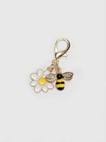 1/2/4/10pcs Cubic Zirconia Bee & Honeycomb Keychain, Cute Animal Pendant Keyrings, Versatile & Adorable For Students Backpack For School Car Accessories Goth Y2k Halloween Accessories Teachers Day Christmas Gift Ideas Bag Accessories Lanyards With Id Holder Car Accessories Bag Charms