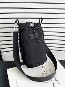 1PC Large Capacity Crossbody Water Bottle Bag, Cup Protective Case, Travel Mug Pouch, Outdoor Leisure Portable Water Bottle Storage Bag Niche Design Crossbody Shoulder Bag With Water Bottle And Phone Pocket, Nylon - Multicolor - View 9