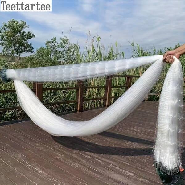 Teettartee Heavy Duty 3-Layer Nylon Fishing Net, Outdoor Camping Carp Gill Net, Fishing Tackle, 8cm Net Mesh Size, Extra Long For Catching Large Fish