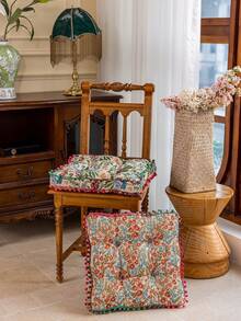 1pc Decorative Throw Pillow Or Cushion Cover, Mia Floral Embroidered Square Cushion, Suitable For Living Room, Sofa, Bedroom Home Decor Bedroom Decor Room Decor Aesthetic Room Decoration Stuff Living Room Decor Chair Office Chair Chair Cushion Seat Cushion Back To School School Supplies - Multicolor - View 9