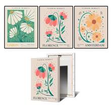 1 Stück/3 Stücke Wandkunst Poster wahlweise mit Rahmen, botanischer Blumenmarkt Wandkunstdrucke, Matisse Kunstposter Dekoration, farbenfrohe florale Raumdekoration für Galerie, Wohnzimmer, Badezimmer - Verschiedenfarbig - Übersicht 21