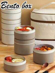 niceforyou 1 hộp cơm bento cách nhiệt bằng thép không gỉ, hộp đựng thức ăn tái sử dụng dành cho học sinh/nhân viên văn phòng, dùng được trong lò vi sóng, phù hợp cho nhà bếp, hoạt động ngoài trời và phụ kiện nấu nướng, quà tặng Giáng sinh/mùa tựu trường. - Nhiều màu - Xem 9