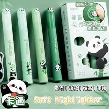 1 cutie cu 4 pixuri fluorescente Panda, pixuri Fidget pentru elevi, pentru a evidenția textul "Înapoi la școală"
