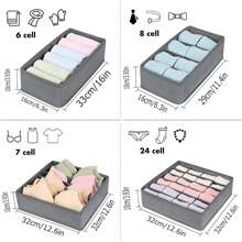 Organizador de cajón de calcetines, organizador de ropa interior, organizador de armario y almacenamiento, organizadores de soporte para calcetines, pañuelos, corbatas, cinturones (gris) para mujer, organizador de almacenamiento, esenciales de viaje, regalo de vuelta al colegio