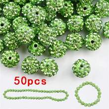 10/20/30/50/100 pièces Perle de strass plat en verre blanc de 10 mm, boule à facettes Disco, convient pour la fabrication de bijoux, bracelets DIY, colliers, boucles d'oreilles et travaux d'artisanat