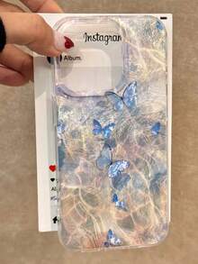 蝴蝶新款漩涡图案透明彩绘防摔手机壳 兼容苹果14、14 Pro、14 Pro Max、13、13 Pro、13 Pro Max 卡通11、11 Pro Max 彩绘12、12 Pro、12 Pro Max 防摔XR 卡通7/8 GES2、XS 兼容 15、15 Pro、15 Pro Max、16、16 Pro、16 Pro Max 高端手机壳