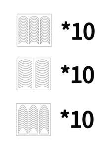 12 Sheets 456 French Manicure Art Stickers, 3 Designs Self-Adhesive Nail Tips DIY Decoration Templates Tool Guide (3 Moon Shape Designs, 12 Sheets)