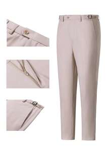 Tuxedo For Men 3 Piece Men's Suits Slim Fit Mens Suit Double Breasted Tux Blazer Vest Pants Wedding Suits Man - Màu be - Xem 4