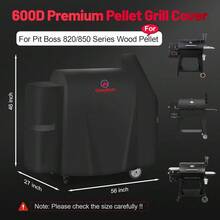 Cubierta para parrilla Comnova para Pit Boss 820-850 - Parrilla Z 700 - Cubierta premium impermeable y resistente para ahumador de pellets Pitboss, cubierta de BBQ de pellets de 600D para Pit Boss 820 Deluxe, Pro 850 y parrilla Z 700 - Negro - Pit Boss 820D - Ver 2
