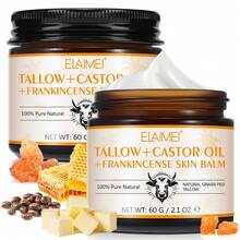 60g Natural Shea Butter & Castor Oil Nourishing Moisturizer, Highly Moisturizing, Plumping, Reduces Puffiness & Fine Lines, Suitable For All Skin Types - White - View 5