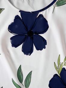 Bộ đồ in họa tiết Oulis 2 món, thích hợp cho mùa xuân/hè, ngày Valentine, phong cách quý cô thanh lịch, kỳ nghỉ hè, đám cưới, dã ngoại, đi biển, nghỉ xuân. - Nhiều màu - Xem 4