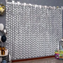 Décorations de fête disco, 2 paquets de props de cabine photo boule disco, rideaux à franges en feuille d'argent de 3,3 x 6,6 pi comme décor de fond pour les fêtes des années 70 et 80, soirée de enterrement de vie de jeune fille, décennie, décoration de fête