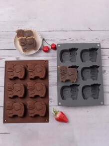 6 Stück/Set Braune Silikon Kuh-förmige Kuchenformen, hitzebeständige Backformen, Kuh-förmige Süßigkeiten- und Schokoladenformen für DIY Tortendekoration