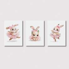 1 件/3 件墙壁艺术海报可选框架动物波西米亚风卡通帆布画、狐狸、兔子、蜜蜂、熊、刺猬、花卉海报、艺术印刷品、墙壁照片、婴儿、儿童房、带框架的墙壁艺术 - 彩色 - 查看 28