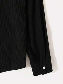 Men's Corduroy Contrast Color Panel Lapel Casual Fashion Everyday Wear Long Sleeve Shacket, Fall