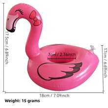 1pc Inflatable Flamingo Floating Cup, Beverage Cup Holder, Swimming Pool Cup Mat, Pink Accessory, Drink Holder, Beach Essential, Beach Accessory - Multicolor - View 46