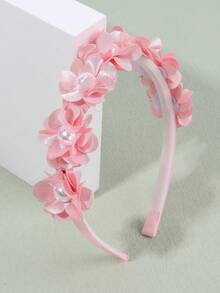 1 Pieza Bandas de Pelo de Tela Rosa para Niñas, Diadema con Flor para Niñas, Accesorios de Pelo Lindos para Regalos de Fiesta de Niña - diadema - Ver 1